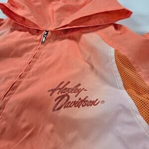 Harley-Davidson Full Zip Orange Ombre Windbreaker Jacket Women's Size XL